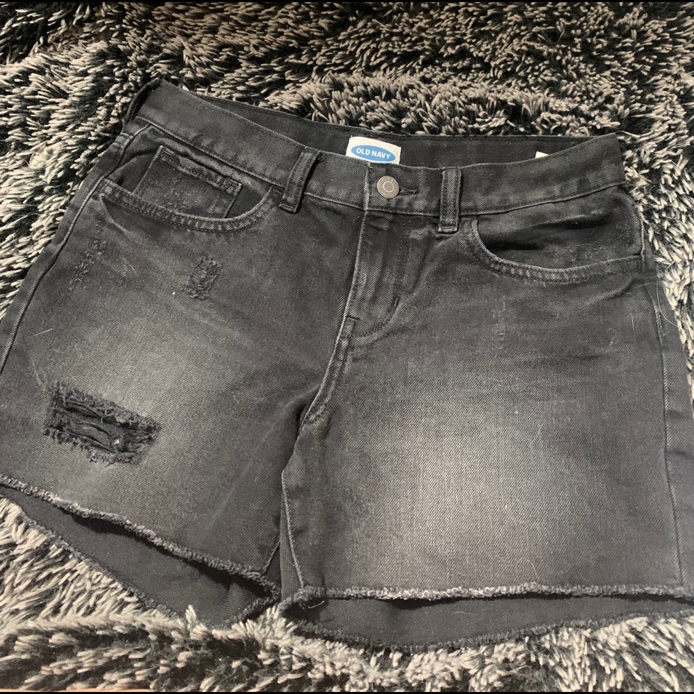 Old Navy Faded Washed Black Denim Shorts